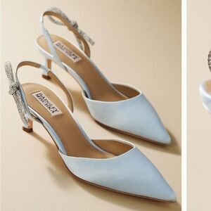 Badgley Mischka Light Blue Slingback Heels